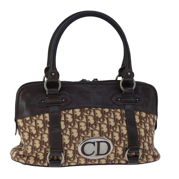 Christian Dior Trotter Canvas Hand Bag Brown Auth 104356 - Picture 1 of 16